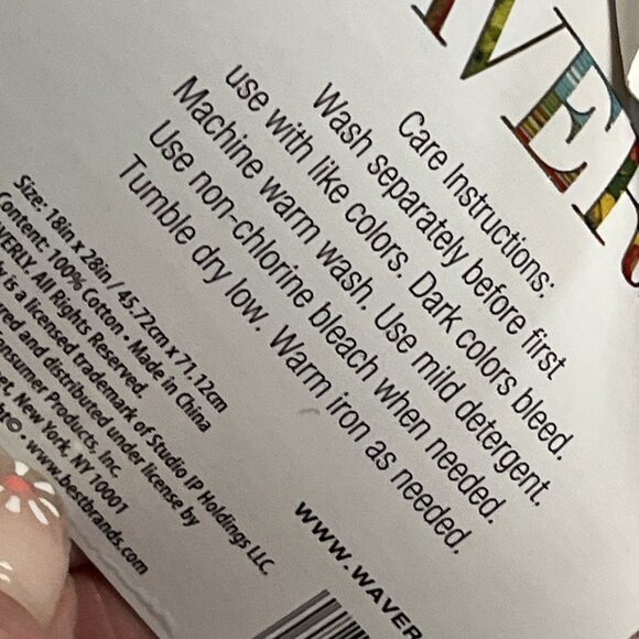 Waverly Quilted Table Runner Towel Set Pink Hydrangea Reversible Striped Country - Picture 10 of 11